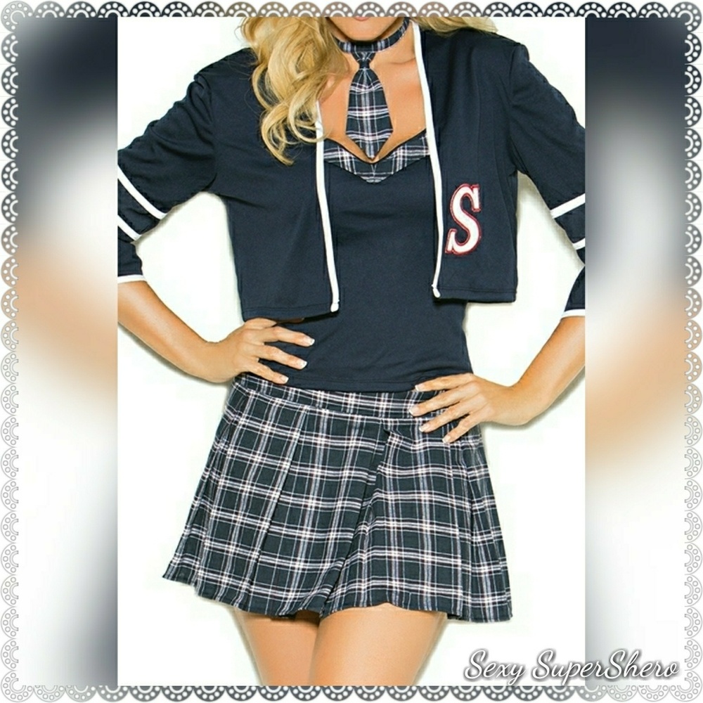🆕🎃"S is for Sexy" 4 pc. School Girl Costume! Nav - Picture 5 of 8